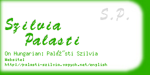szilvia palasti business card